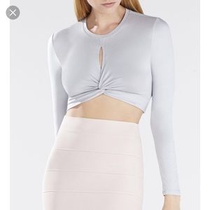 BCBGMaxAzria Taelor Keyhole Longlseeve Crop Top